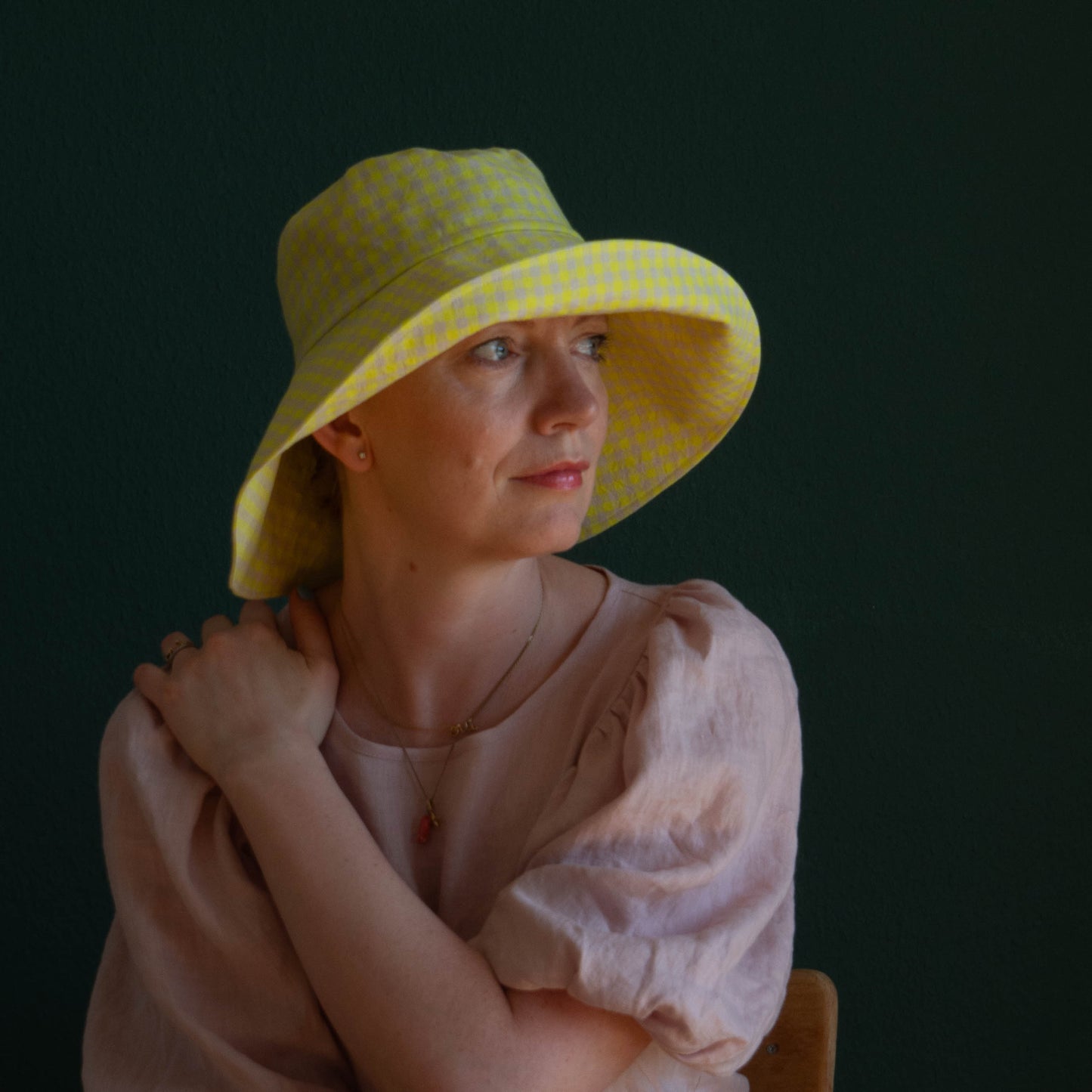 Ray Sonnenhut Leinen lemon kariert