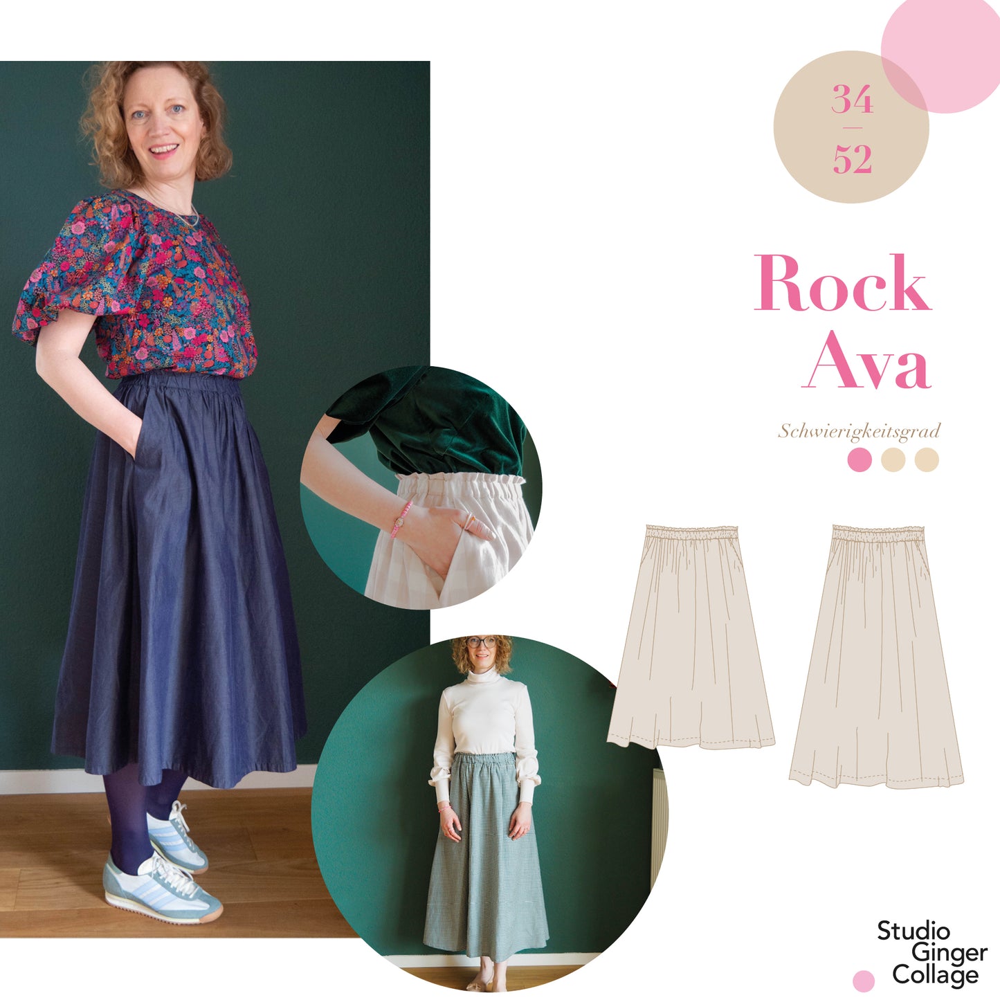 Ava Rock - Schnittmuster und Nähanleitung - Damen Größe 34 - 52
