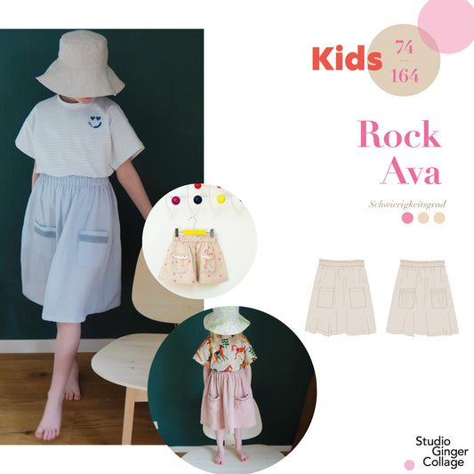 Ava Rock Kids Größen 74/80 - 158/164 - Schnittmuster und Nähanleitung