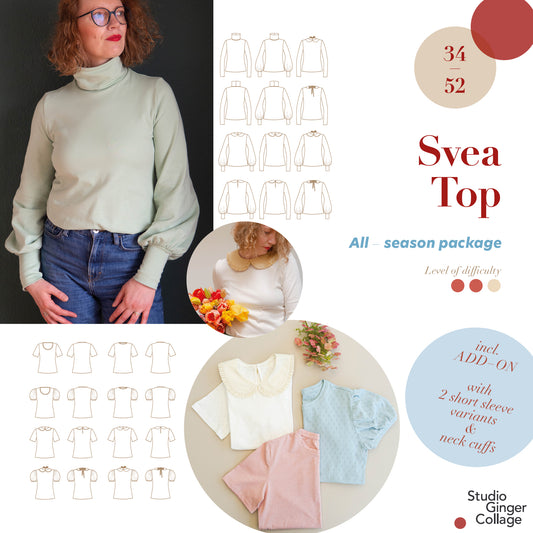 Svea Top 34 - 52 all seasons package sewing pattern and instructions