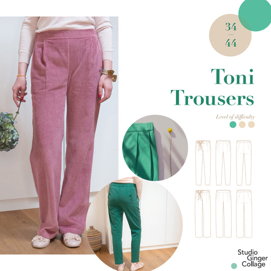 Toni Trousers 34 - 44 sewing pattern and instructions