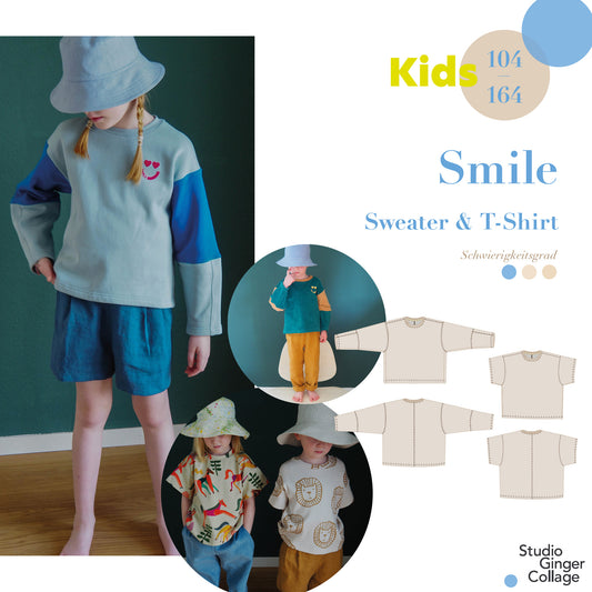 Smile Kids Sweater & T-Shirt 104 - 164 Schnittmuster und Anleitung