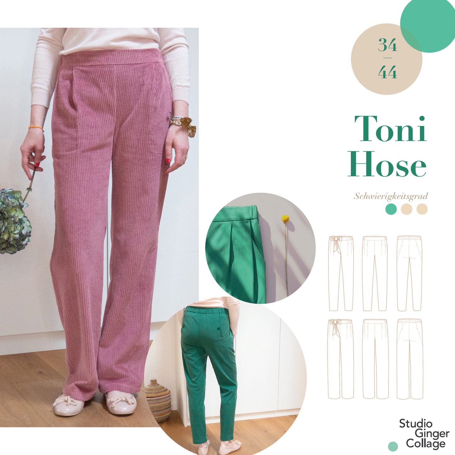 Toni Hose 34 - 44 Schnittmuster und Anleitung