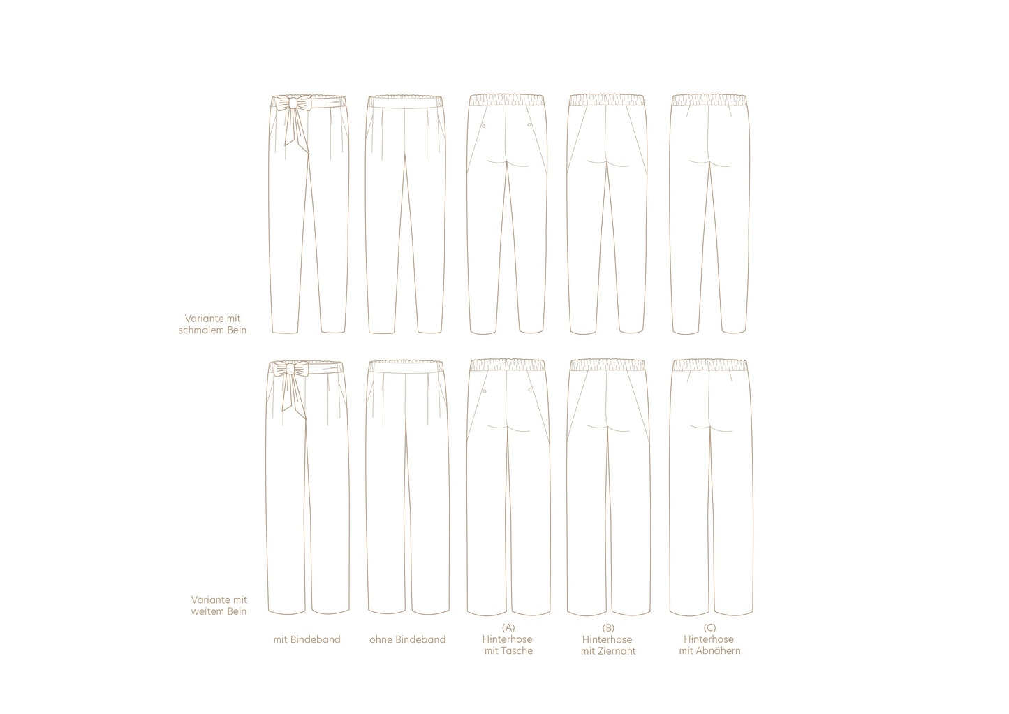 Toni Hose 34 - 44 Schnittmuster und Anleitung aus Papier